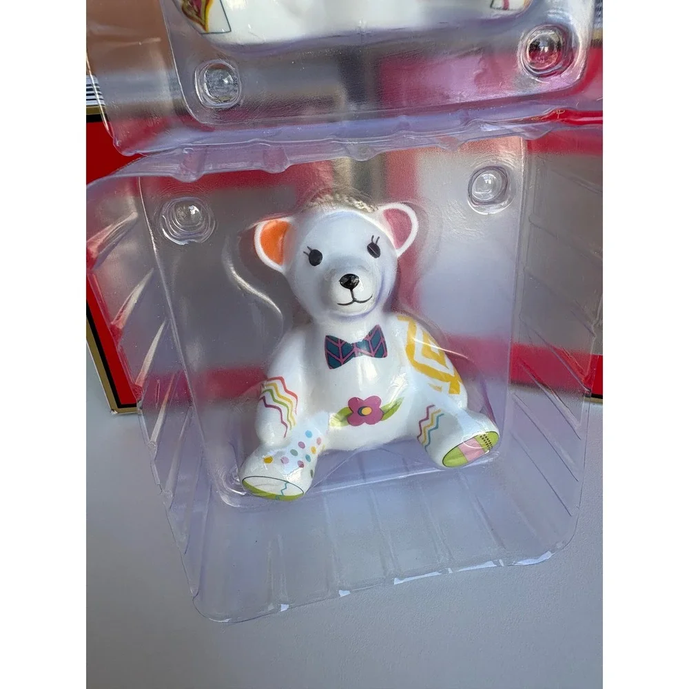 Kit Kemp Spode Ornaments Ceramic Willow Bear Bunny Patchwork Hand Painted Set 2